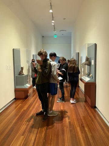 students exploring the museum 
