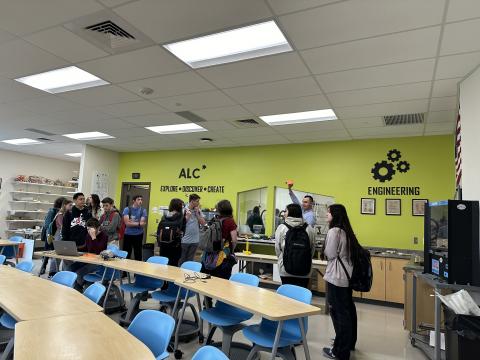 Students learning about courses at the ALC