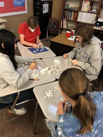 students building temples out of marshmallows