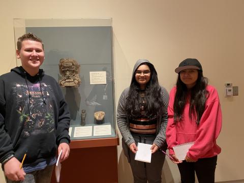 students exploring the museum 