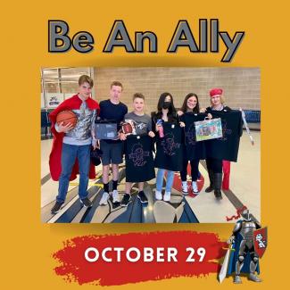 Be an ally winners holding their prizes 