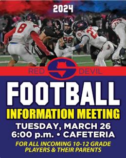 Football information meeting Tuesday, March 26